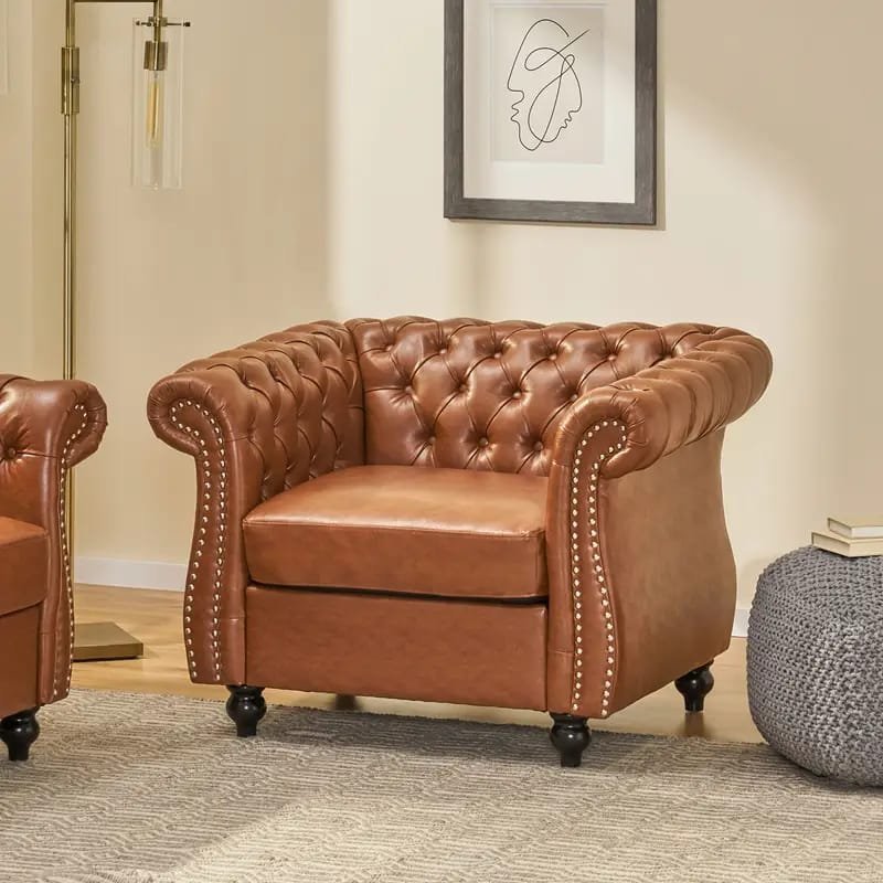Tuchico Modern Accent Chair -  Veet Upholstery, No Assembly Required, for Living Room,