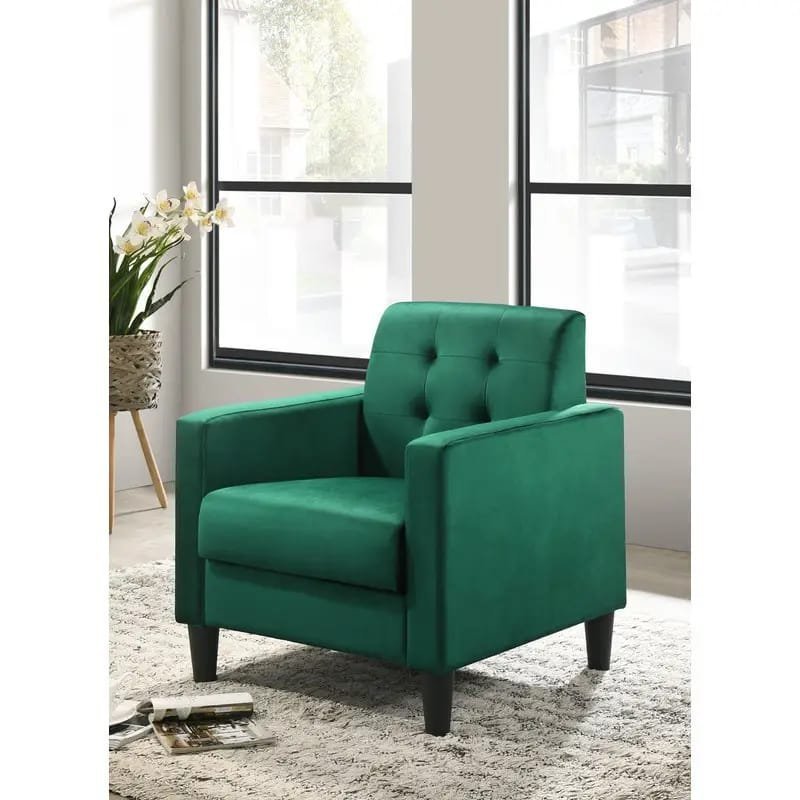 Tuchico Modern Accent Chair - Veet Upholstery, No Assembly Required, for Living Room,