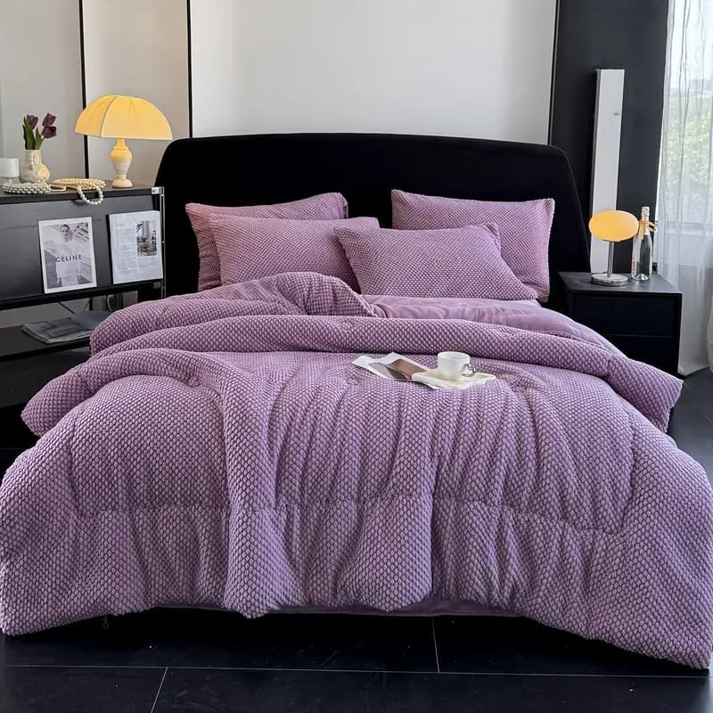 1pc Thickened Winter  Striped Printed Taffeta Duvet Cover - Contemporary Style