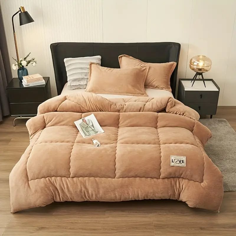 1pc Thickened Winter  Striped Printed Taffeta Duvet Cover - Contemporary Style