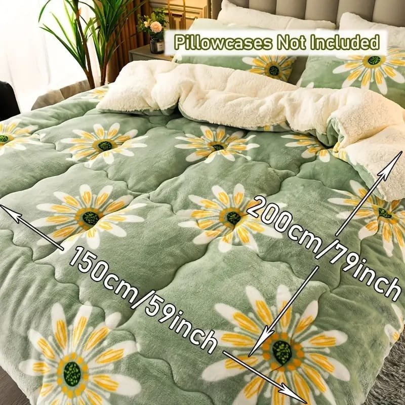 1pc Thickened Winter  Striped Printed Taffeta Duvet Cover - Contemporary Style