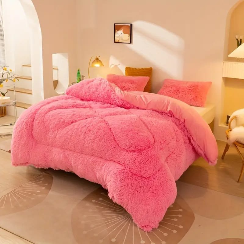 1pc Thickened Winter  Striped Printed Taffeta Duvet Cover - Contemporary Style