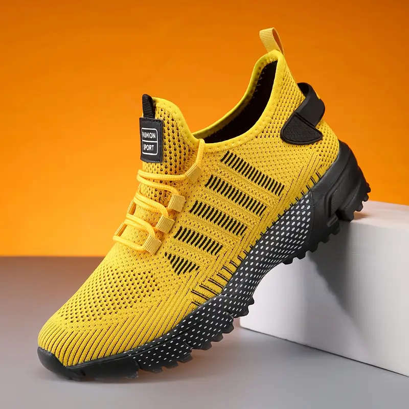 Men'S Fashion Sneakers, Solid Color, All-Season, Low Top, Casual Street Style, Fabric Upper & Lining,