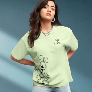 Bewakoof x Official Garfield Merchandise Be Stupid Typography Print Oversized T-shirt