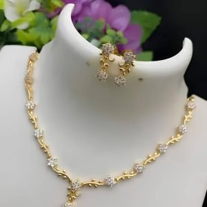 OCHORI Golden Brass Necklace Set ( Pack of 1 )