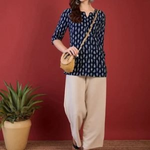 Mira Rustic Floral Printed V-Neck Kurti