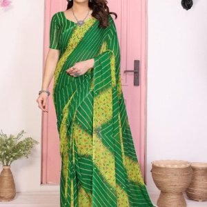Mira Bandhani Poly Georgette Saree