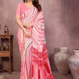Mira Striped Poly Georgette Saree